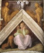 Michelangelo Buonarroti Ancestors of Christ: figures oil painting on canvas